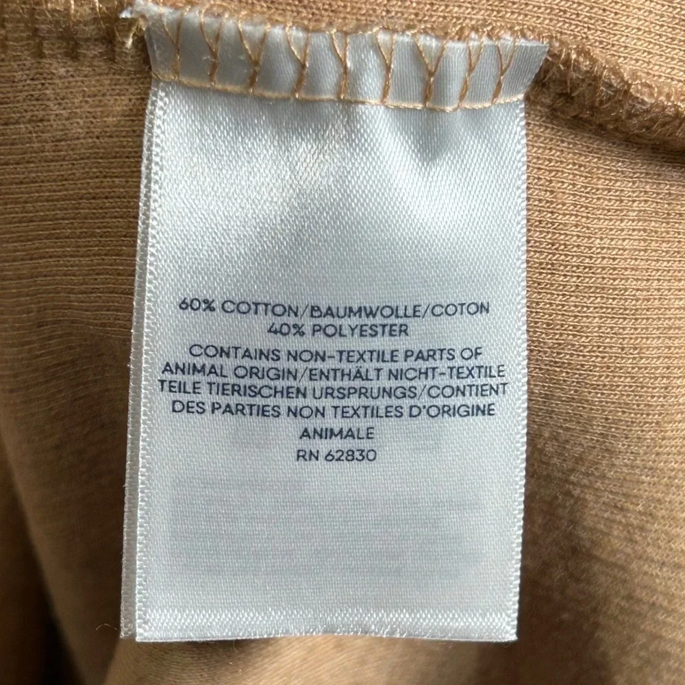 Lands End Mens 2XL Ribbed Quarter Zip‎ Pullover Rich Camel Heather NEW